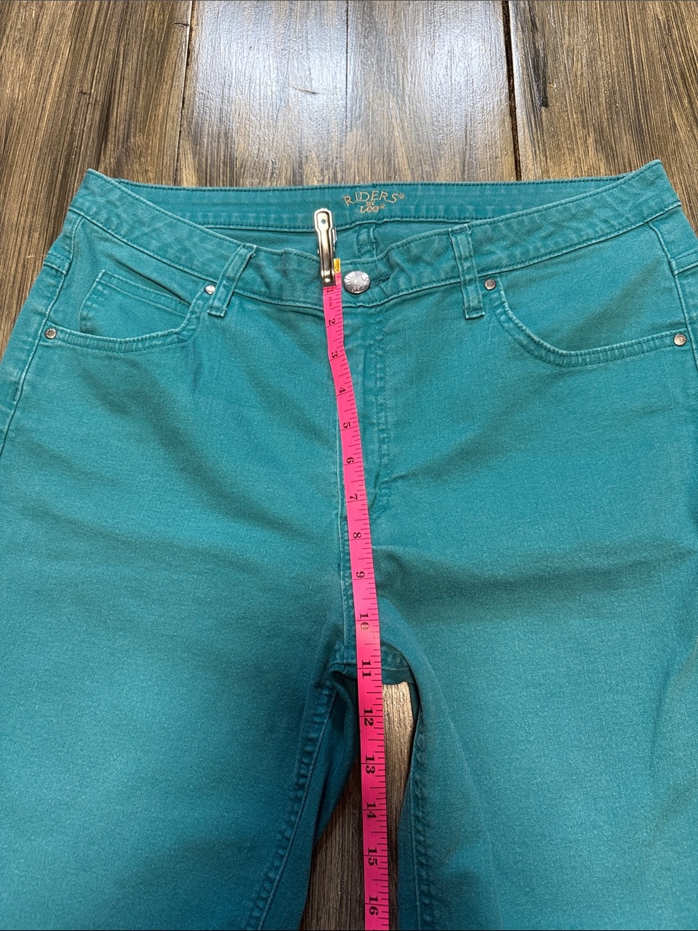 Lee Riders Teal Casual Bermuda Shorts - Picture 6 of 8